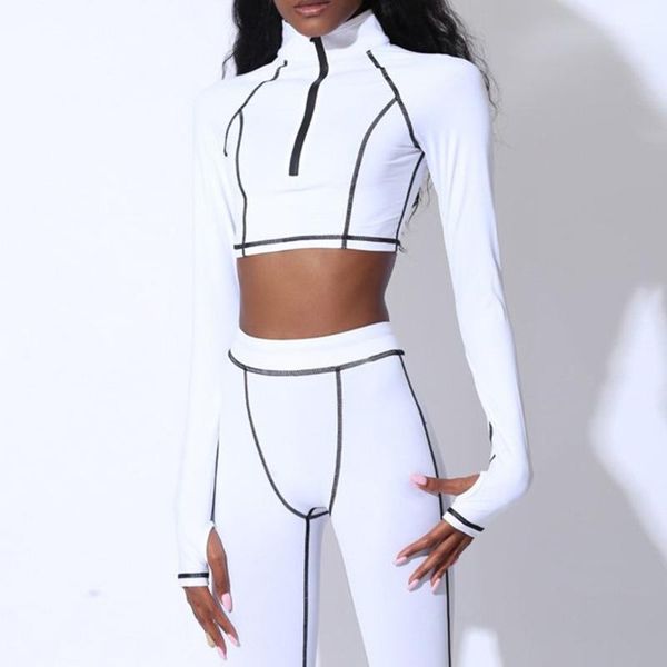 two piece dress casual womens workout tracksuit set autumn crop and long pants clothing ladies zipper t-shirt trousers romper, White
two piece dress casual womens workout tracksuit set autumn crop and long pants clothing ladies zipper t-shirt trousers romper, White
