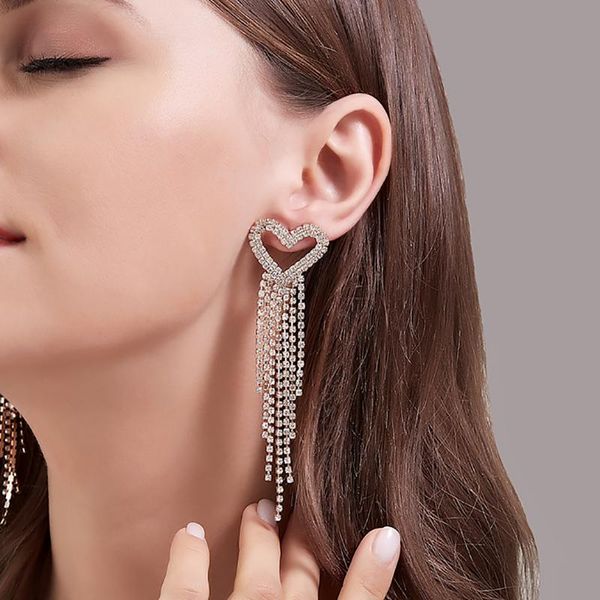 dangle & chandelier crystal heart-shaped tassel gold color earrings for women wedding drop earing bridal fashion jewelry gifts, Silver
dangle & chandelier crystal heart-shaped tassel gold color earrings for women wedding drop earing bridal fashion jewelry gifts, Silver