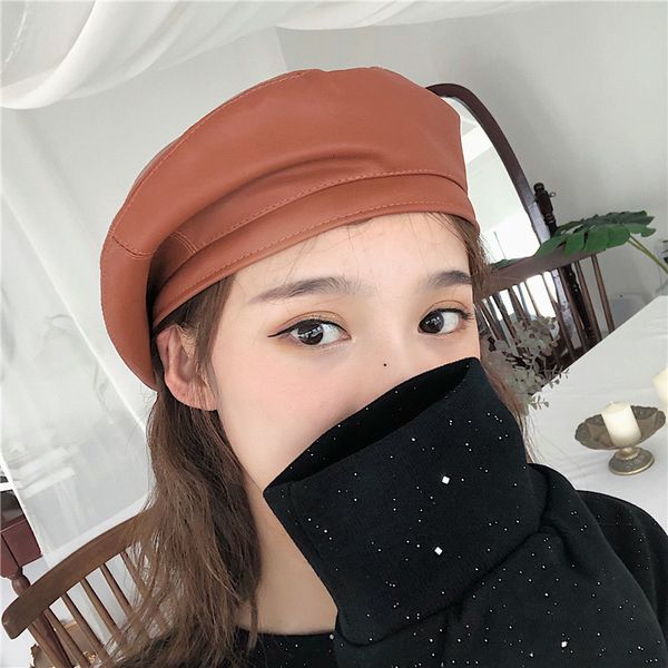 woolen octagonal children's autumn and winter pu skin pumpkin painter's hat fashion british women's brimless beret, Blue;gray
woolen octagonal children's autumn and winter pu skin pumpkin painter's hat fashion british women's brimless beret, Blue;gray