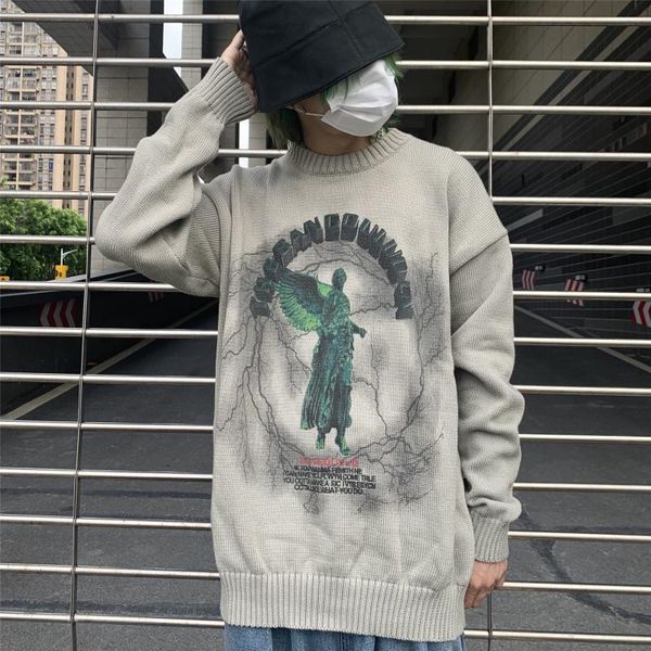 men's sweaters abfer autumnwinter knitted sweater men women american hip hop high street loose angel graffiti print oversized pullovers, White;black
men's sweaters abfer autumnwinter knitted sweater men women american hip hop high street loose angel graffiti print oversized pullovers, White;black