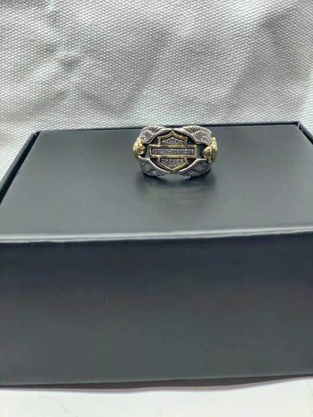 s925 pure men's harley locomotive personality punk style domineering thai silver ring, Golden;silver
s925 pure men's harley locomotive personality punk style domineering thai silver ring, Golden;silver