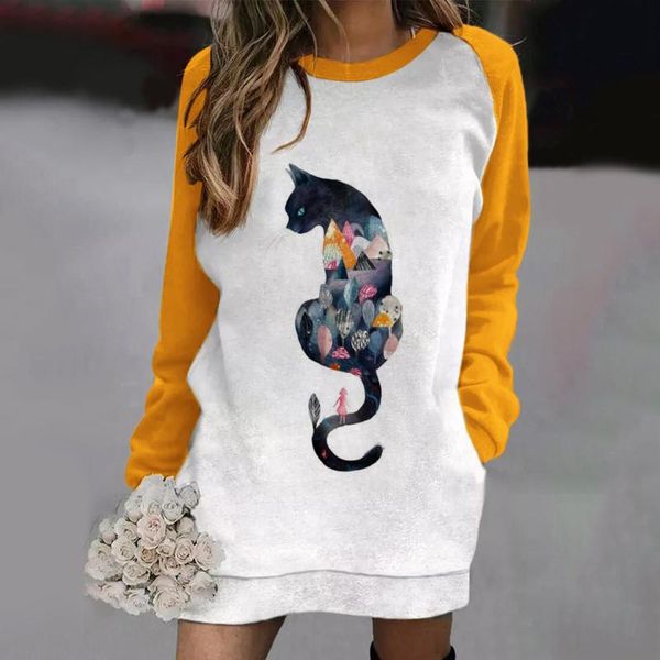 casual dresses ladies contrast color long sleeve loose kawaii cat printing pocket sweatshirt mini dress elegant streetwear festival clothing, Black;gray
casual dresses ladies contrast color long sleeve loose kawaii cat printing pocket sweatshirt mini dress elegant streetwear festival clothing, Black;gray