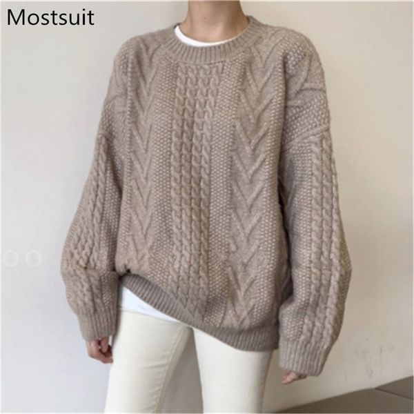 korean twisted knitted sweaters pullovers women winter long sleeve o-neck loose warm fashion ladies jumpers femme 210513, White;black
korean twisted knitted sweaters pullovers women winter long sleeve o-neck loose warm fashion ladies jumpers femme 210513, White;black