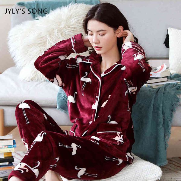 sleepwear thick flannel pajamas set 2 pieces female winter sleepwear printing long-sleeved trousers warm woman home wear z7h7 8i56, Black;red
sleepwear thick flannel pajamas set 2 pieces female winter sleepwear printing long-sleeved trousers warm woman home wear z7h7 8i56, Black;red