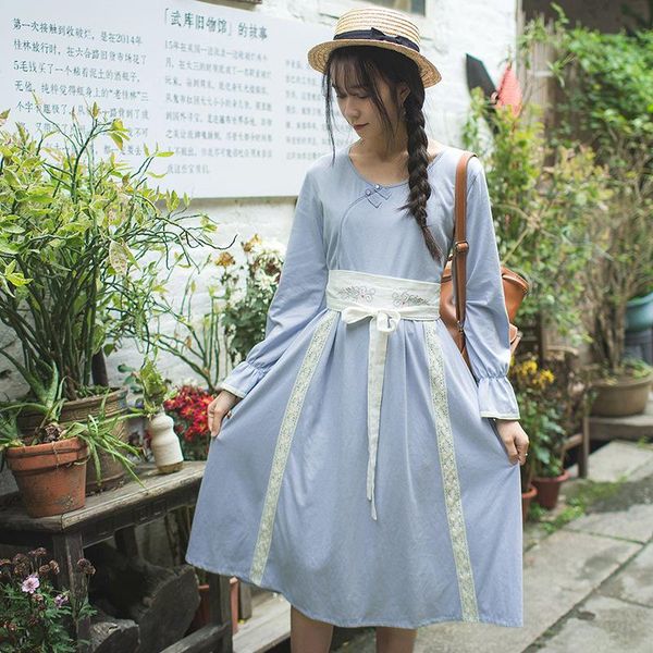women's knits & tees 1329 girls' han clothes improved chinese style literature and art spring super fairy student buckle, White
women's knits & tees 1329 girls' han clothes improved chinese style literature and art spring super fairy student buckle, White