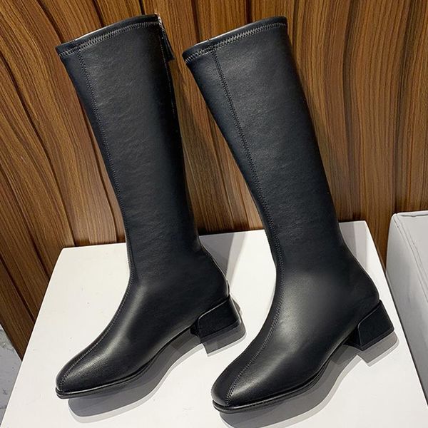 boots 2022 autumn winter square heel long black/beige women knee high zipper toe fashion shoes botines de mujer j038
boots 2022 autumn winter square heel long black/beige women knee high zipper toe fashion shoes botines de mujer j038