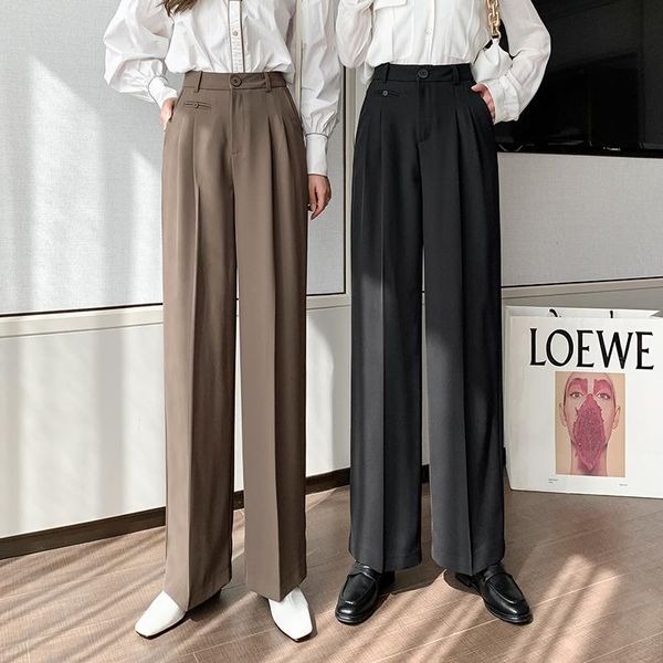women's pants & capris women high waist wide leg fashion female trousers summer autumn loose casual drape long ladies chic suit, Black;white
women's pants & capris women high waist wide leg fashion female trousers summer autumn loose casual drape long ladies chic suit, Black;white