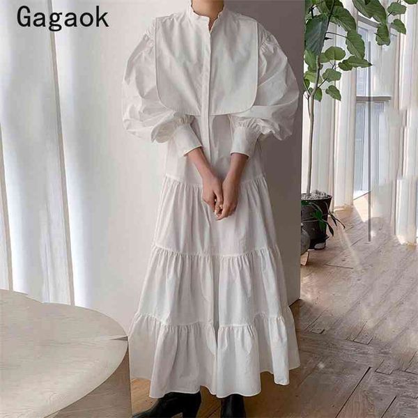 korean chic dress women spring autumn elegant solid ruffles lantern sleeve midi dresses loose wild vestidos 210531, Black;gray
korean chic dress women spring autumn elegant solid ruffles lantern sleeve midi dresses loose wild vestidos 210531, Black;gray