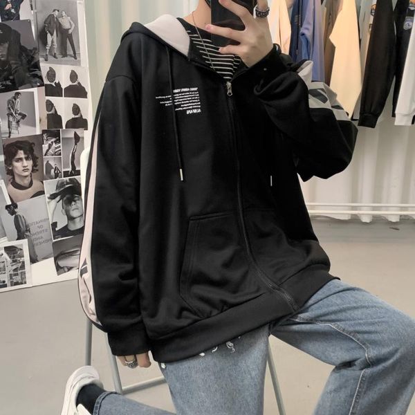 men's hoodies & sweatshirts 2021 spring autumn casual men japan harajuku zipper print loose fit fashion sport cardigan, Black
men's hoodies & sweatshirts 2021 spring autumn casual men japan harajuku zipper print loose fit fashion sport cardigan, Black