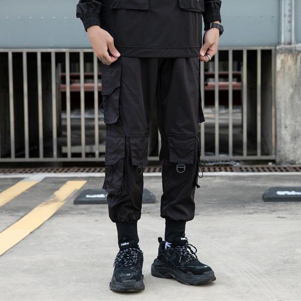 men's pants hip hop joggers cargo men harem multi-pocket ribbons man sweatpants streetwear casual fashions trousers, Black
men's pants hip hop joggers cargo men harem multi-pocket ribbons man sweatpants streetwear casual fashions trousers, Black