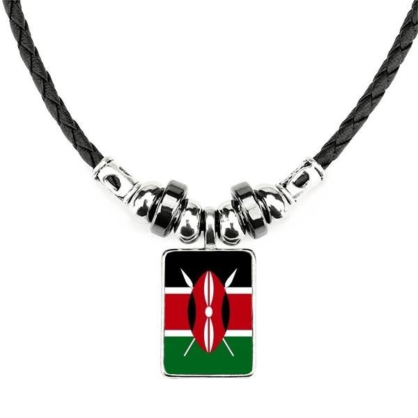 pendant necklaces kenya national flag africa country necklace handmade leather rope, Silver
pendant necklaces kenya national flag africa country necklace handmade leather rope, Silver