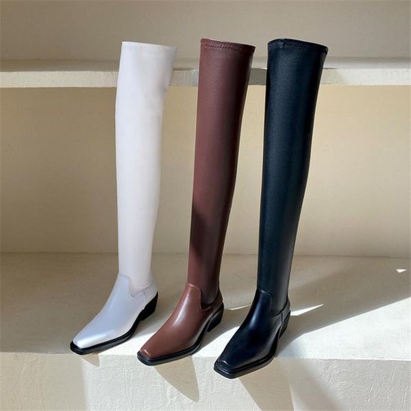 boots the over knee slim women high low heel square toe elasticity crude cowhide slip on zipper boot for sexy, Black
boots the over knee slim women high low heel square toe elasticity crude cowhide slip on zipper boot for sexy, Black
