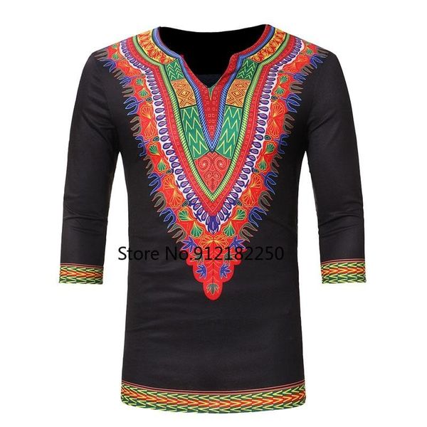 men's t-shirts mens african dashiki shirt 2021 brand three quarter sleeve v neck t-shirt men slim fit hip hop tees homme, White;black
men's t-shirts mens african dashiki shirt 2021 brand three quarter sleeve v neck t-shirt men slim fit hip hop tees homme, White;black