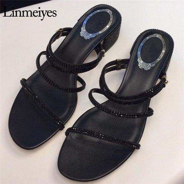 slippers rhinestone mules high heels women designer shoes bling party crystal woman square heel sandals, Black
slippers rhinestone mules high heels women designer shoes bling party crystal woman square heel sandals, Black