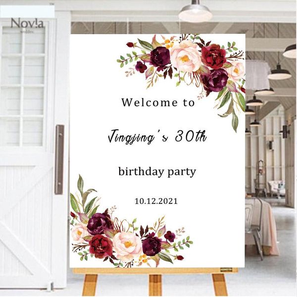 party decoration 1pc custom logo picture 30th birthday celebration welcome board business sign for wedding pink purple red
party decoration 1pc custom logo picture 30th birthday celebration welcome board business sign for wedding pink purple red