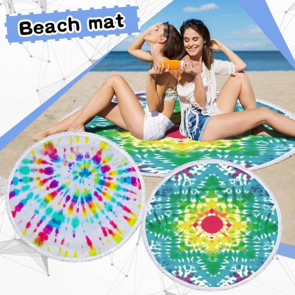 round tie-dye printed beach blanket towel 58.27 inches soft polyester cloth microfiber shawl camping mat picnic blankets outdoor pads
round tie-dye printed beach blanket towel 58.27 inches soft polyester cloth microfiber shawl camping mat picnic blankets outdoor pads