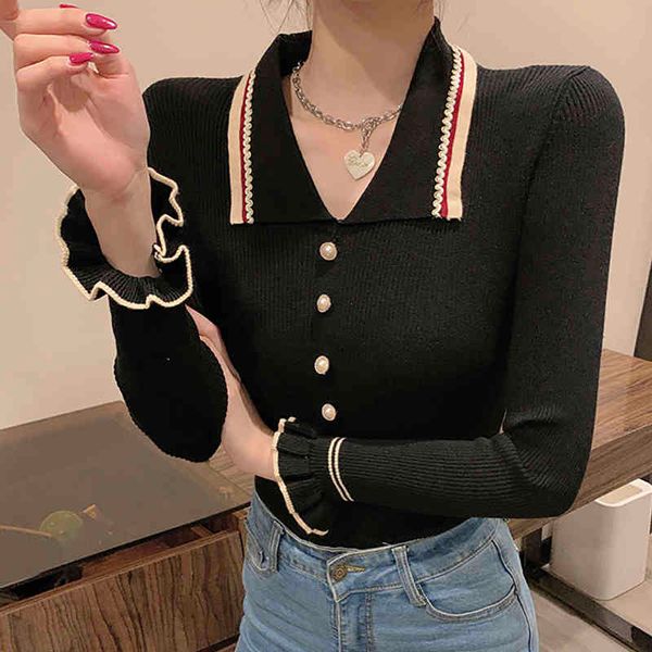 women's sweaters shintimes turn-down collar women sweater slim knitted elastic flare sleeve fall winter fashion woman pullove, White;black
women's sweaters shintimes turn-down collar women sweater slim knitted elastic flare sleeve fall winter fashion woman pullove, White;black