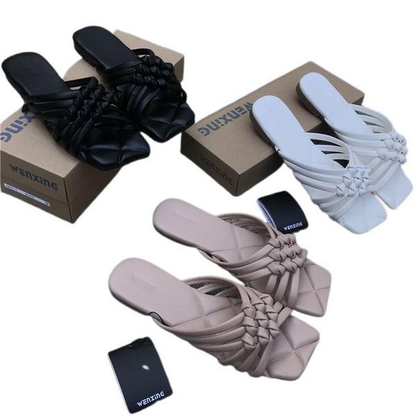 slippers big size 41 leather weave women square toe flat casual shoes slides 2021 summer flip flops beach sandal, Black
slippers big size 41 leather weave women square toe flat casual shoes slides 2021 summer flip flops beach sandal, Black