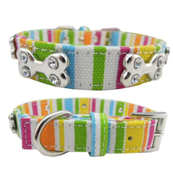 dog collars & leashes rainbow color pet collar canvas for large neckband rhinestone bone cat colorful striped s/m/l/xl
dog collars & leashes rainbow color pet collar canvas for large neckband rhinestone bone cat colorful striped s/m/l/xl