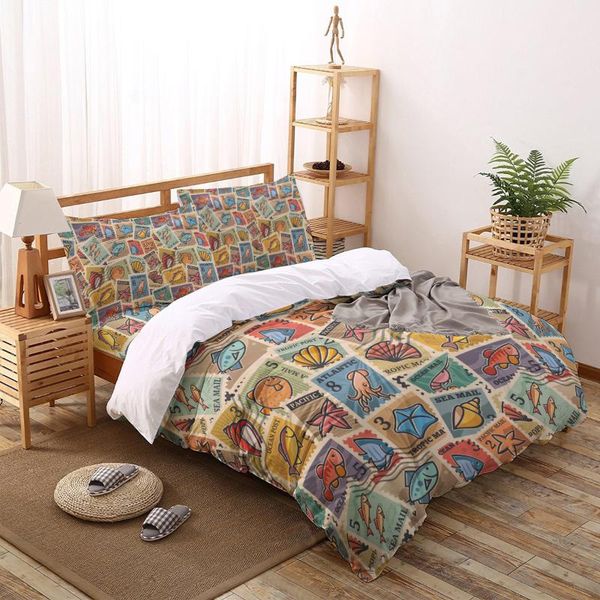 bedding sets marine animals stamps print comforter set duvet cover king bed home housse de couette gift
bedding sets marine animals stamps print comforter set duvet cover king bed home housse de couette gift