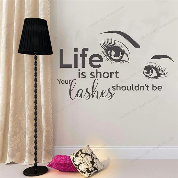 wall stickers beauty salon eyes girl window decal life is short your lashes shouldn't be quotes mural make up studio eyelashes decalwu3
wall stickers beauty salon eyes girl window decal life is short your lashes shouldn't be quotes mural make up studio eyelashes decalwu3