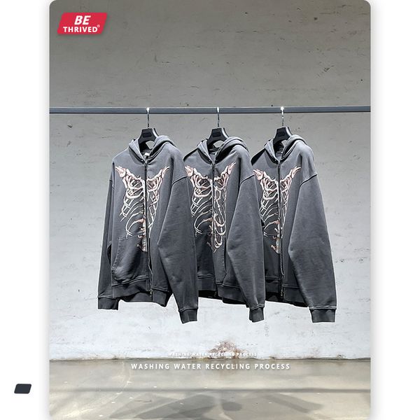 be menswear | 2021 autumn double zipper skull print used washing sweater gaojie brand hoodie, Black;brown
be menswear | 2021 autumn double zipper skull print used washing sweater gaojie brand hoodie, Black;brown