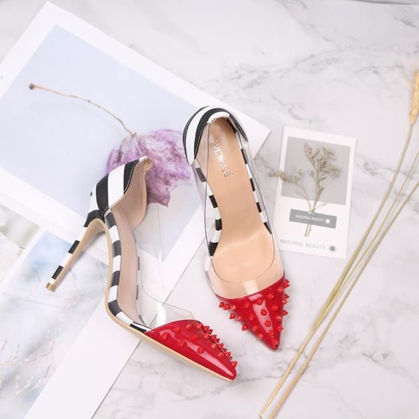 dress shoes wetkiss women pumps pointed toe studded clear high heel shallow ladies rivet transparent pvc party, Black
dress shoes wetkiss women pumps pointed toe studded clear high heel shallow ladies rivet transparent pvc party, Black