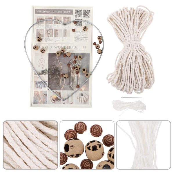 decorative objects & figurines 1 set macrame cord kit cotton rope ring wood beads diy dream catcher
decorative objects & figurines 1 set macrame cord kit cotton rope ring wood beads diy dream catcher