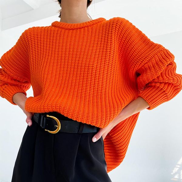 women's sweaters s-xl 8colors solid knitted thickening round neck long sleeve oversized sweater loose women autumn winter pullovers top, White;black
women's sweaters s-xl 8colors solid knitted thickening round neck long sleeve oversized sweater loose women autumn winter pullovers top, White;black