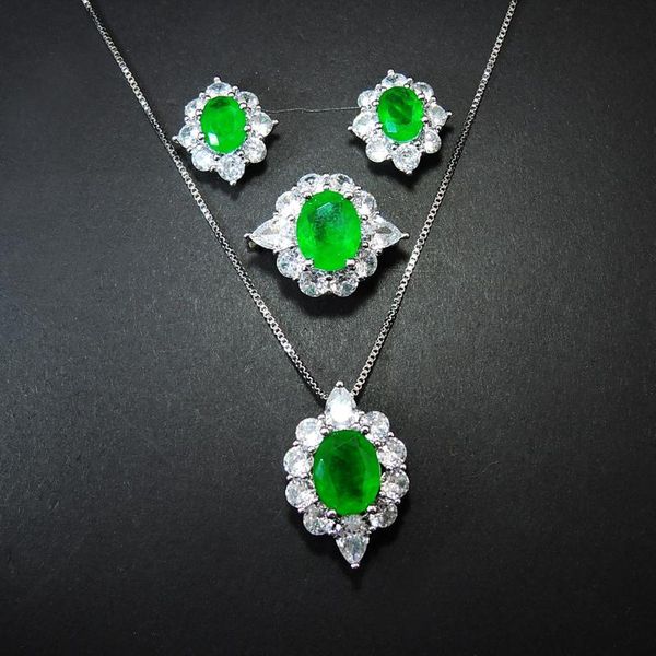 earrings & necklace funmode charm flower shape green cz pendant ring jewelry sets for women pendientes boucle d'oreille wholesale fs58, Silver
earrings & necklace funmode charm flower shape green cz pendant ring jewelry sets for women pendientes boucle d'oreille wholesale fs58, Silver
