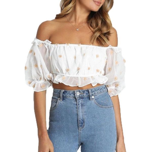 women's blouses & shirts summer women clothes 2021 casual white crop short sleeve off shoulder
women's blouses & shirts summer women clothes 2021 casual white crop short sleeve off shoulder