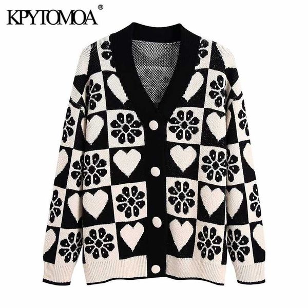 kpytomoa women fashion jacquard loose knit cardigan sweater vintage long sleeve covered buttons female outerwear chic 211018, White;black
kpytomoa women fashion jacquard loose knit cardigan sweater vintage long sleeve covered buttons female outerwear chic 211018, White;black