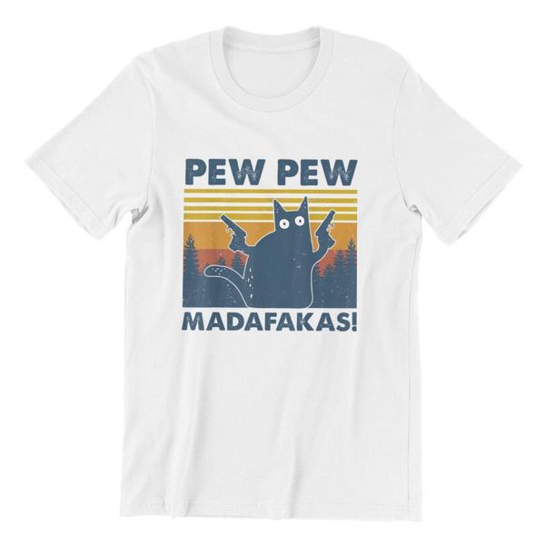 men's t-shirts pew madafakas 100% cotton shirt novelty funny cat vintage crew neck t-shirt humor women to  tees 97356, White;black
men's t-shirts pew madafakas 100% cotton shirt novelty funny cat vintage crew neck t-shirt humor women to  tees 97356, White;black