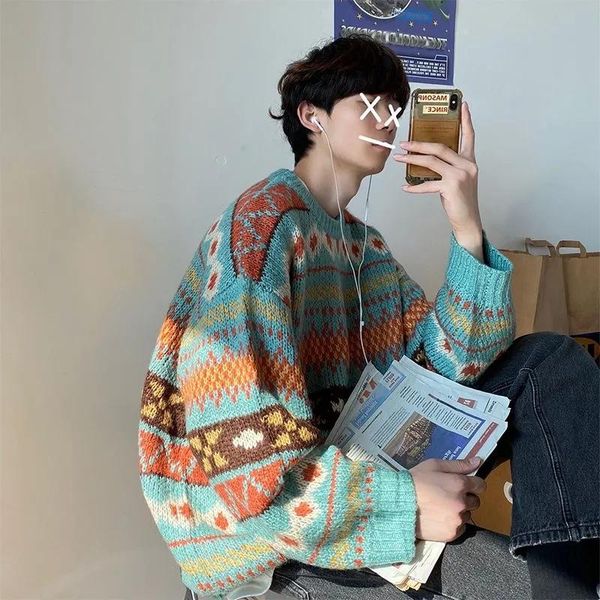 men's sweaters japanese thick sweater loose ins tide brand handsome student autumn korean retro winter, White;black
men's sweaters japanese thick sweater loose ins tide brand handsome student autumn korean retro winter, White;black