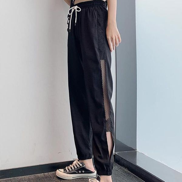 women's pants & capris summer women sweatpants loose mesh patchwork jogger casual thin ankle-length black plus size girls sweat trouser, Black;white
women's pants & capris summer women sweatpants loose mesh patchwork jogger casual thin ankle-length black plus size girls sweat trouser, Black;white