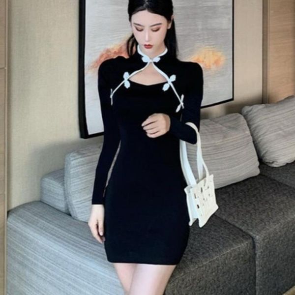 casual dresses womengaga women cheongsam style long sleeve stand collar hollow out mini dress female contrast slim autumn 6h67, Black;gray
casual dresses womengaga women cheongsam style long sleeve stand collar hollow out mini dress female contrast slim autumn 6h67, Black;gray