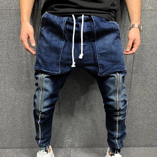 men's pants casual autumn and winter sports trousers large pocket mid-waist tethered streetwear jeans male clothing, Black
men's pants casual autumn and winter sports trousers large pocket mid-waist tethered streetwear jeans male clothing, Black