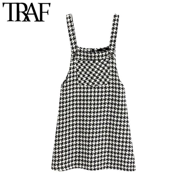 women fashion houndstooth tweed pinafore dress vintage sleeveless pockets straps female dresses vestidos mujer 210507, Black;gray
women fashion houndstooth tweed pinafore dress vintage sleeveless pockets straps female dresses vestidos mujer 210507, Black;gray