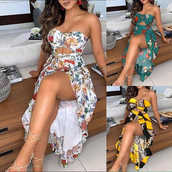 women's swimwear 2021 spring summer women fashion elegant bandeau floral butterfly print cutout high slit dress beachwear, White;black
women's swimwear 2021 spring summer women fashion elegant bandeau floral butterfly print cutout high slit dress beachwear, White;black