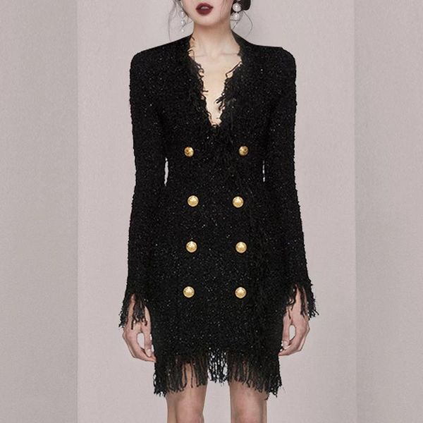 casual dresses zawfl 2021 runway women's black bright wire tassels tweed deep v-neck double breasted golden button vintage mini dress, Black;gray
casual dresses zawfl 2021 runway women's black bright wire tassels tweed deep v-neck double breasted golden button vintage mini dress, Black;gray