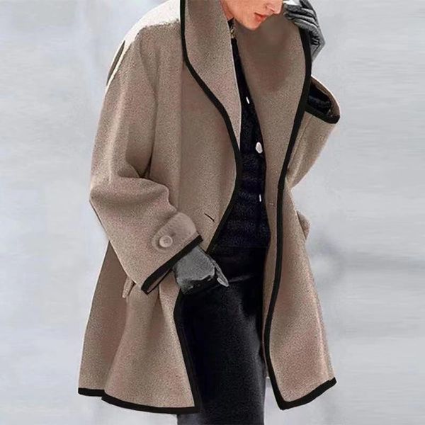women's wool & blends womens retro 2021 winter coats lapel cardigan single button jackets trench ladies warm long overcoat plus size ou, Black
women's wool & blends womens retro 2021 winter coats lapel cardigan single button jackets trench ladies warm long overcoat plus size ou, Black