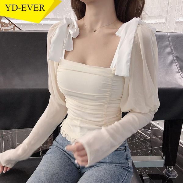 women's blouses & shirts square collar lace up bow design blouse autumn spring 2021 solid puff long sleeve blusas slim pleated shirt 48, White
women's blouses & shirts square collar lace up bow design blouse autumn spring 2021 solid puff long sleeve blusas slim pleated shirt 48, White