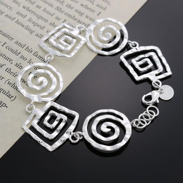 link, chain beautiful fashion silver color women's retro round bracelet classic jewelry h324 wholesale christmas gift, Black
link, chain beautiful fashion silver color women's retro round bracelet classic jewelry h324 wholesale christmas gift, Black