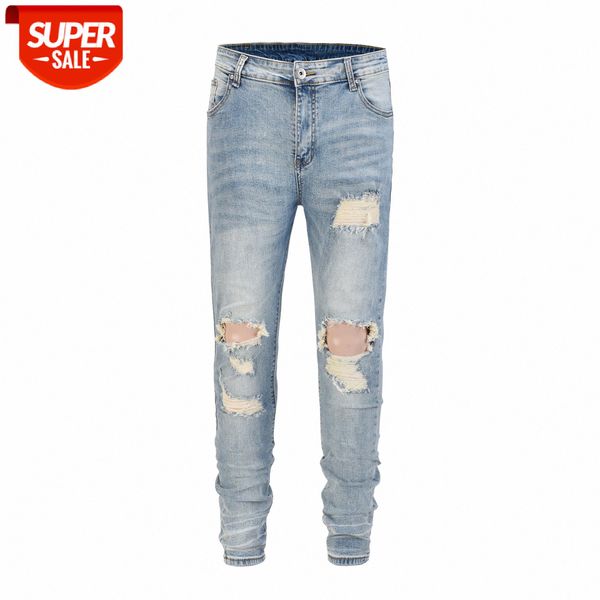 hollow holes, multiple destruction effects, light blue washed stretch slim jeans #l42a
hollow holes, multiple destruction effects, light blue washed stretch slim jeans #l42a