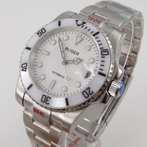 wristwatches 40mm white men's mechanical watch japan nh35/nh35a automatic movement date window sapphire glass 904l steel bracelet, Slivery;brown
wristwatches 40mm white men's mechanical watch japan nh35/nh35a automatic movement date window sapphire glass 904l steel bracelet, Slivery;brown