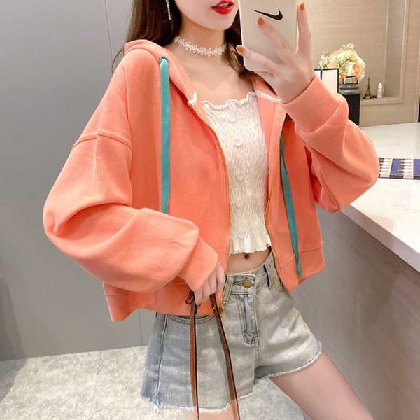 women's jackets fashion 2021 spring short jacket thin long-sleeved cardigan loose hooded student zipper female solid color, Black;brown
women's jackets fashion 2021 spring short jacket thin long-sleeved cardigan loose hooded student zipper female solid color, Black;brown