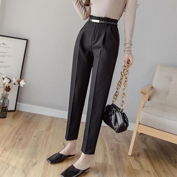 women's pants & capris style high waist women harem pant sashes work business trousers casual female pantalones mujer spring bb397, Black;white
women's pants & capris style high waist women harem pant sashes work business trousers casual female pantalones mujer spring bb397, Black;white