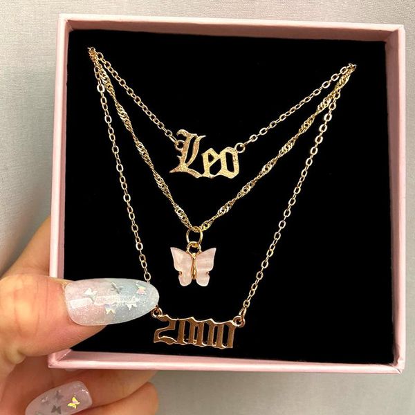 boho stainless steel birth number letter pendant necklace for women multilayer acrylic butterfly twisted chain necklaces jewelry chains, Silver
boho stainless steel birth number letter pendant necklace for women multilayer acrylic butterfly twisted chain necklaces jewelry chains, Silver