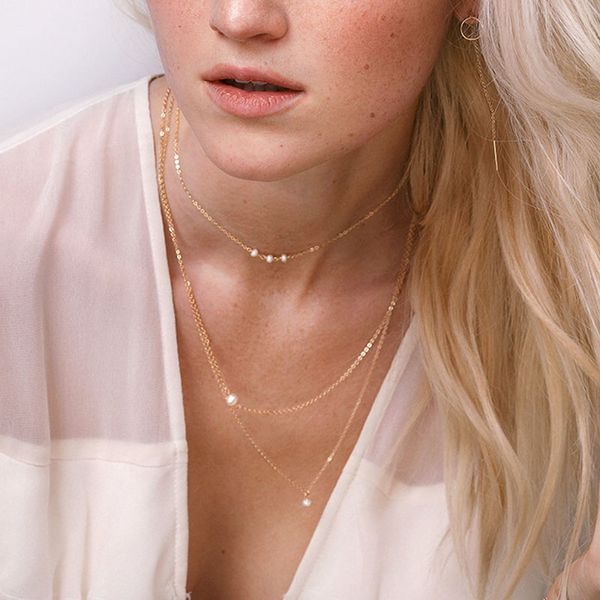 set of natural pearl layered necklace handmade gold filled choker pendants collier femme kolye jewelry women, Silver
set of natural pearl layered necklace handmade gold filled choker pendants collier femme kolye jewelry women, Silver