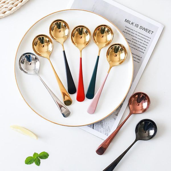 spoons round head tea coffee mixing spoon stainless steel ice cream dessert pastry teaspoon soup scoop kitchen tableware utensils
spoons round head tea coffee mixing spoon stainless steel ice cream dessert pastry teaspoon soup scoop kitchen tableware utensils